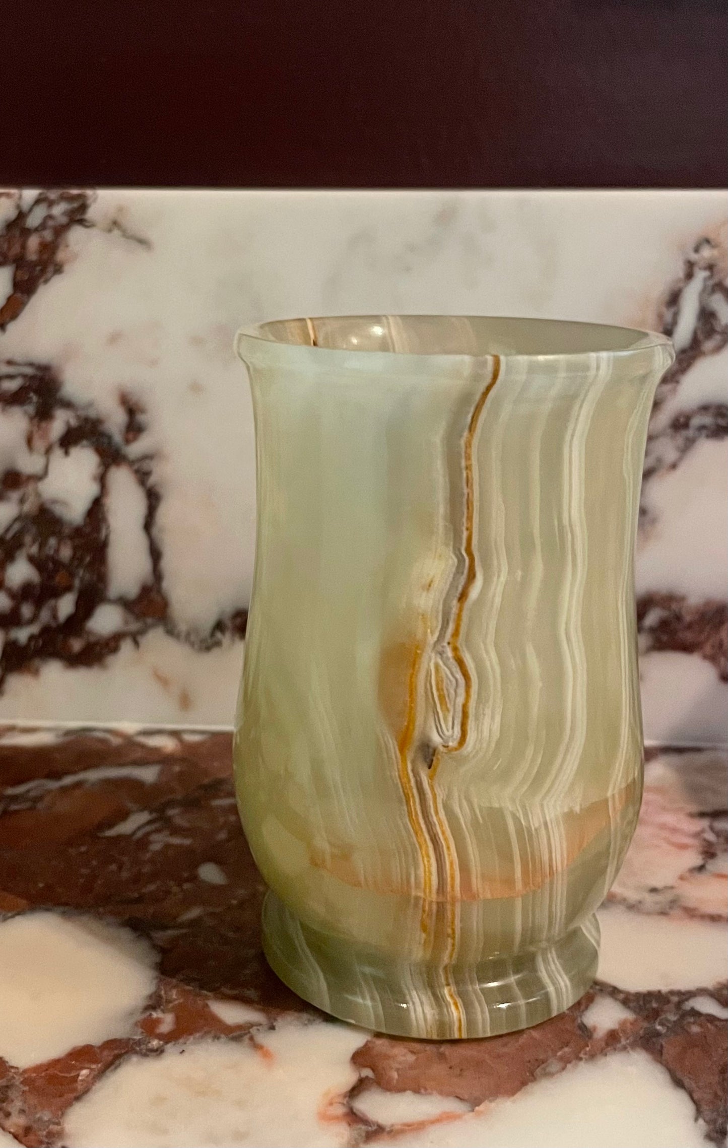 Vintage onyx water glass