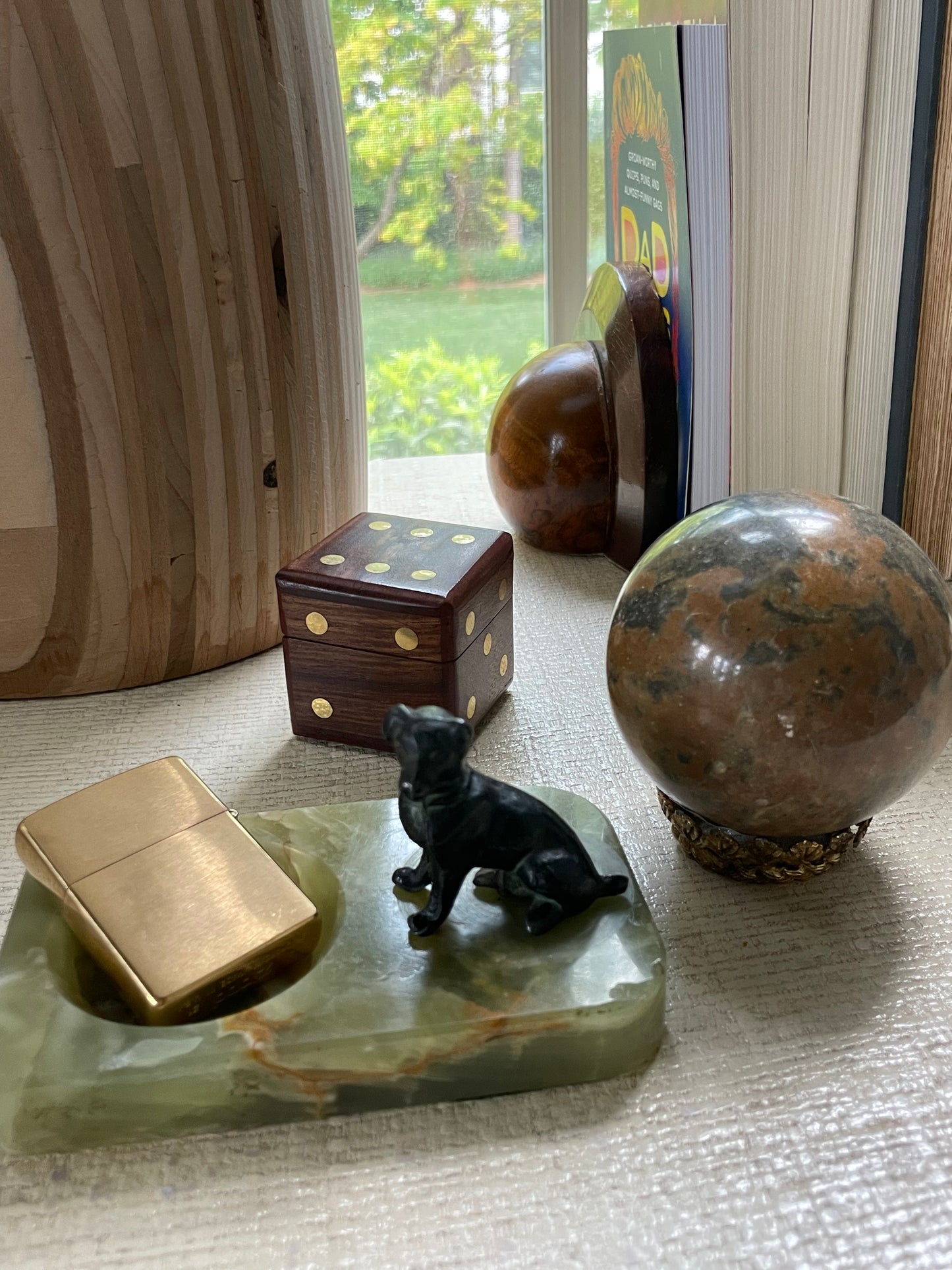 Brown and Grey Marble Orb