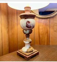 1940s Large onyx and marble table lamp-very heavy