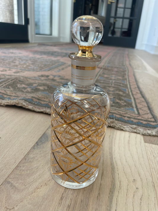 vintage cut crystal and gilt decanter
