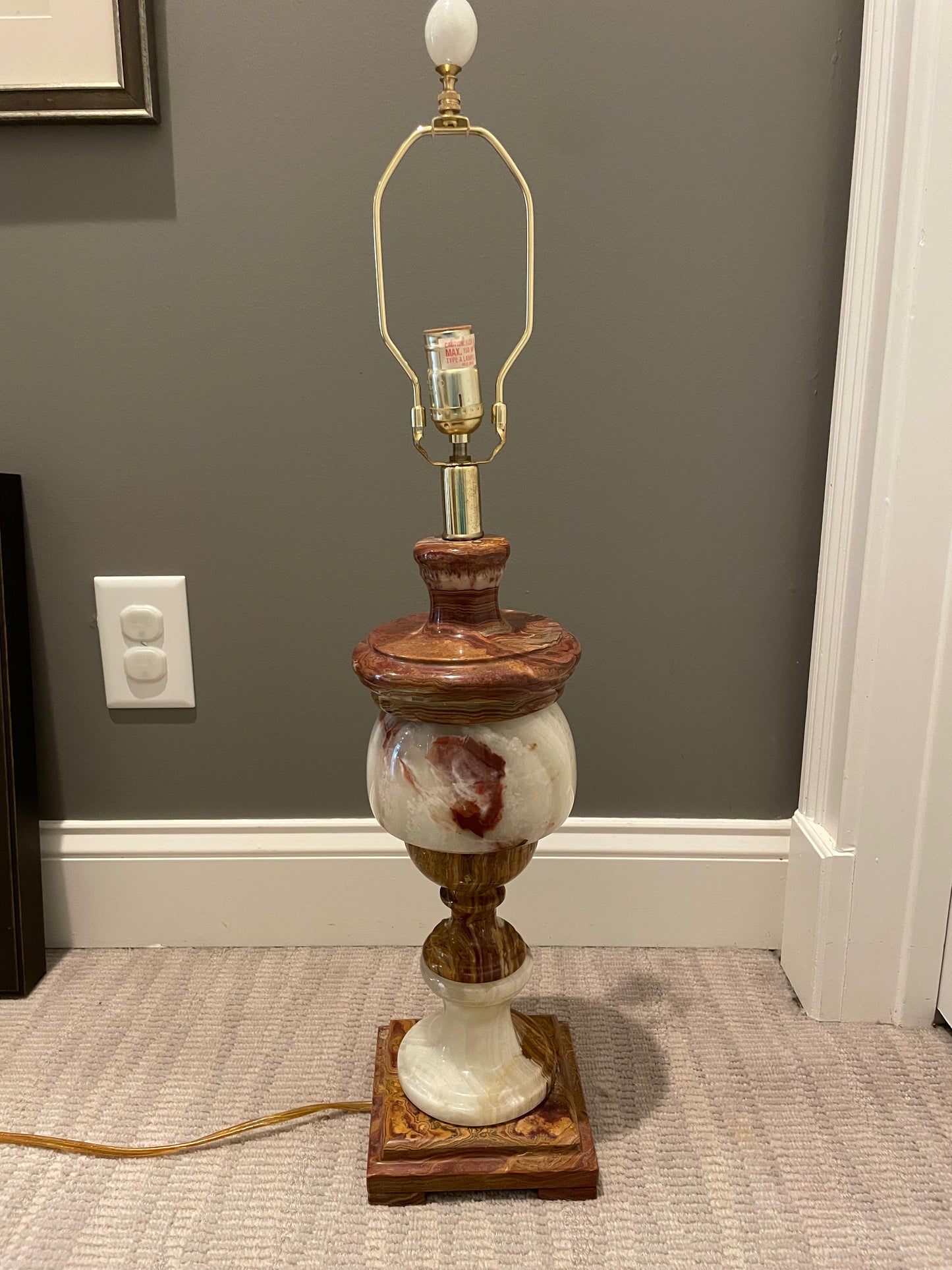 1940s Large onyx and marble table lamp-very heavy