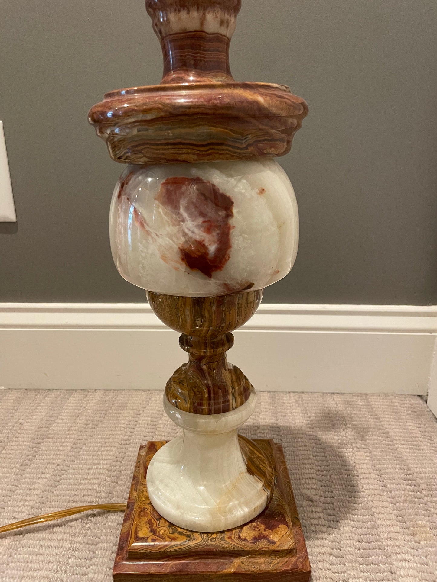 1940s Large onyx and marble table lamp-very heavy