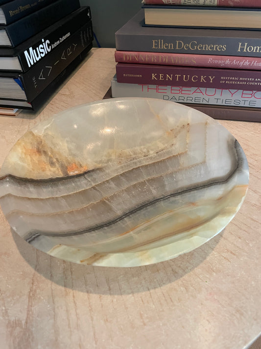Hand carved large onyx bowl from mexico