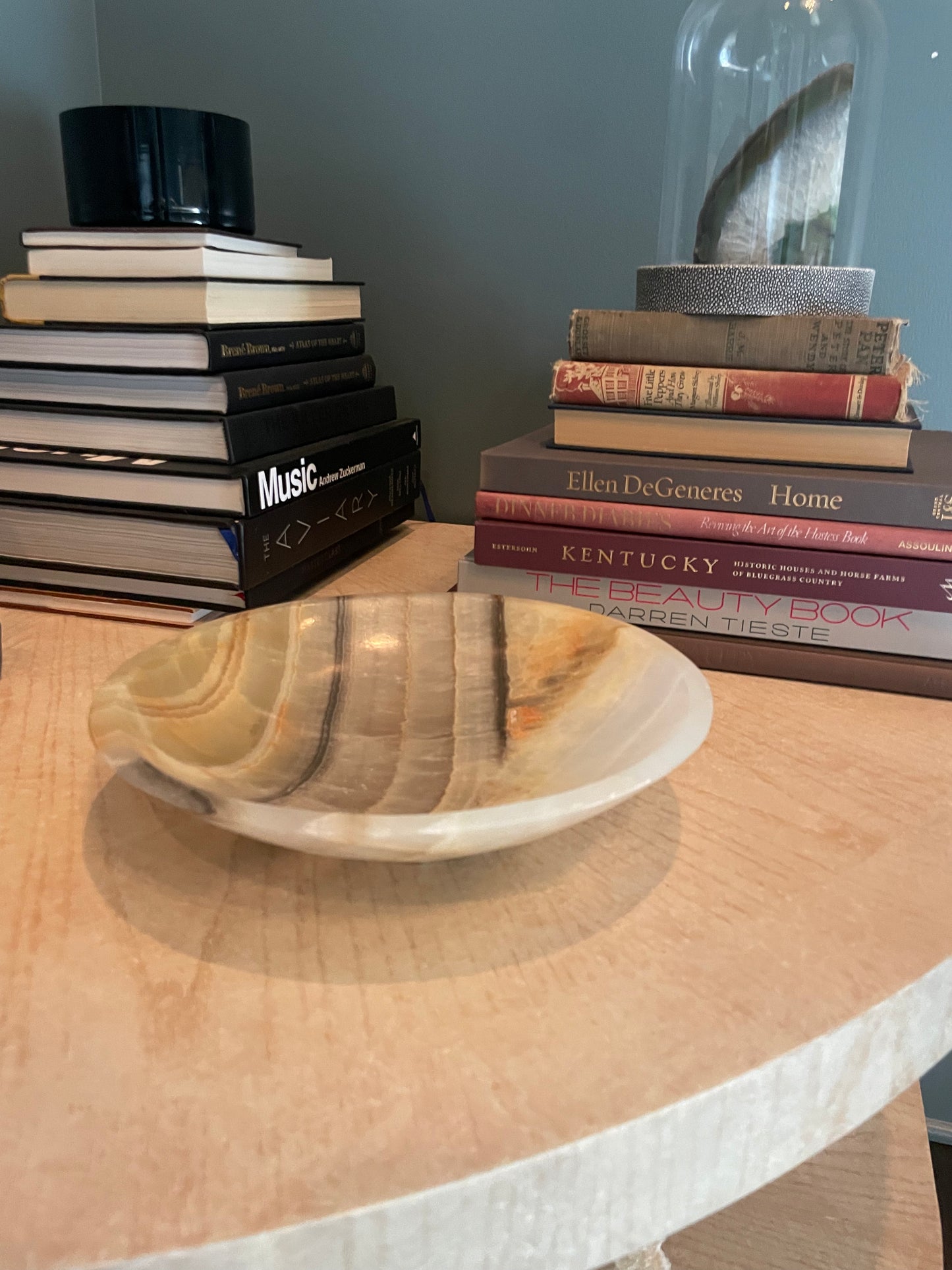 Hand carved large onyx bowl from mexico