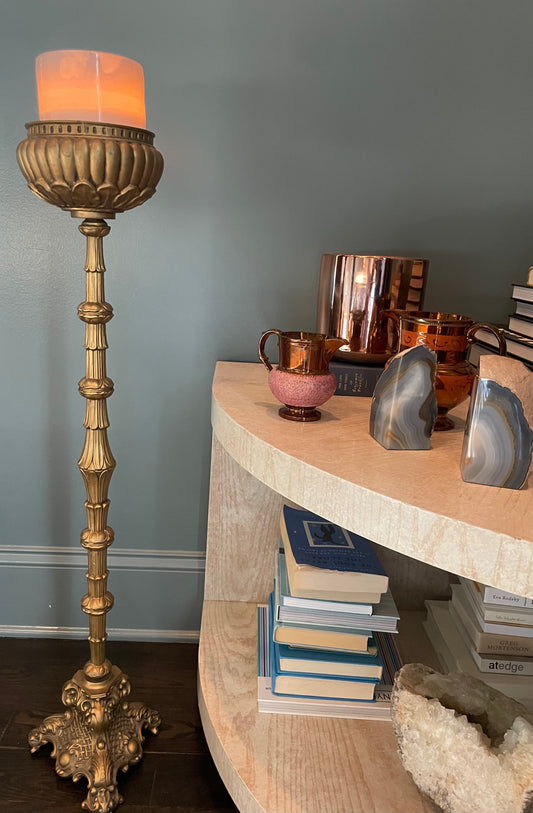 1920's vintage french brass plant/candle stand