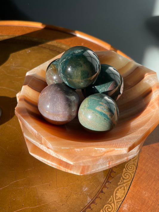 7 ocean jasper spheres