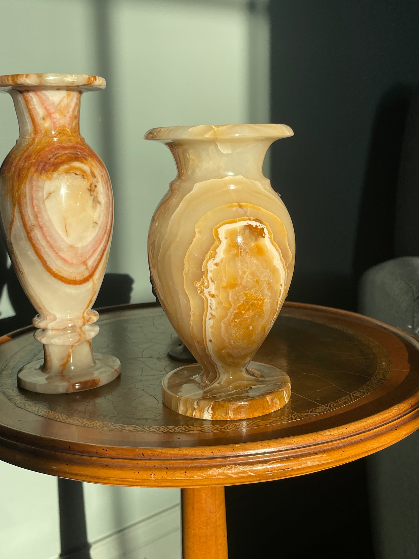 Small Vintage Baluster Vase in Honey Onyx, Italy, 1960s