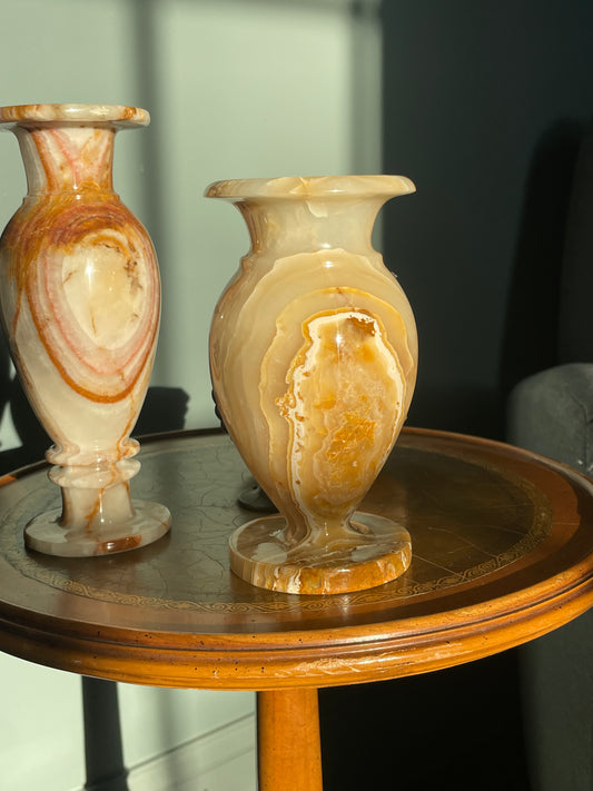 Small Vintage Baluster Vase in Honey Onyx, Italy, 1960s