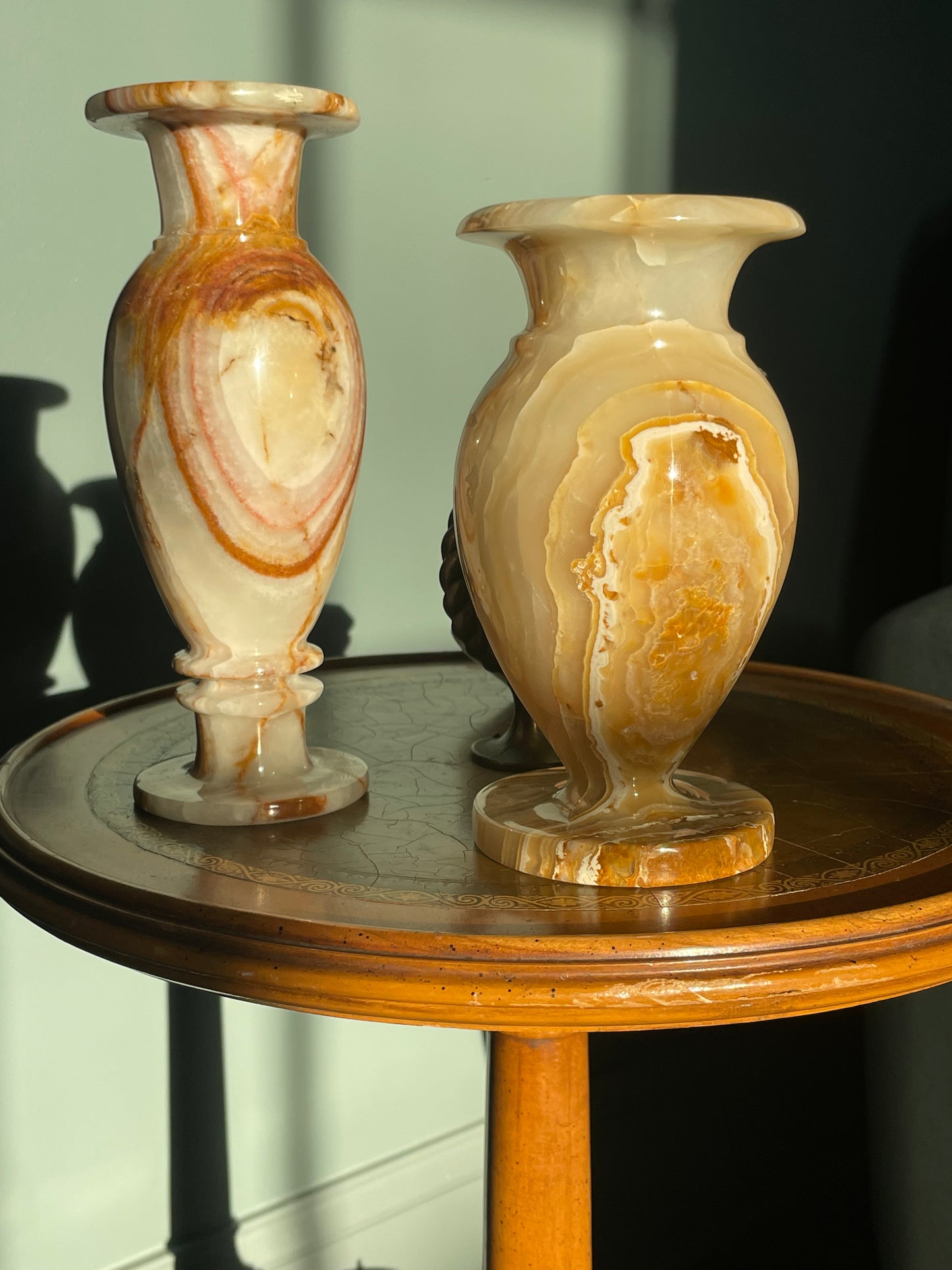 Small Vintage Baluster Vase in Honey Onyx, Italy, 1960s