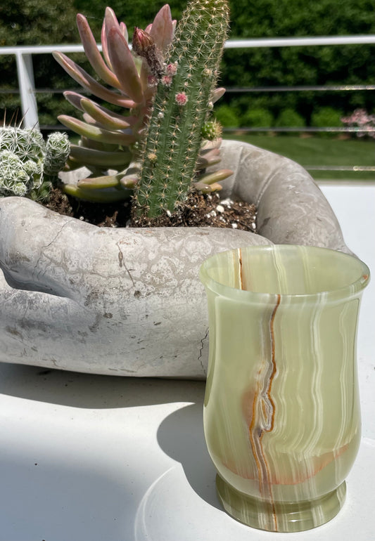 Vintage onyx water glass