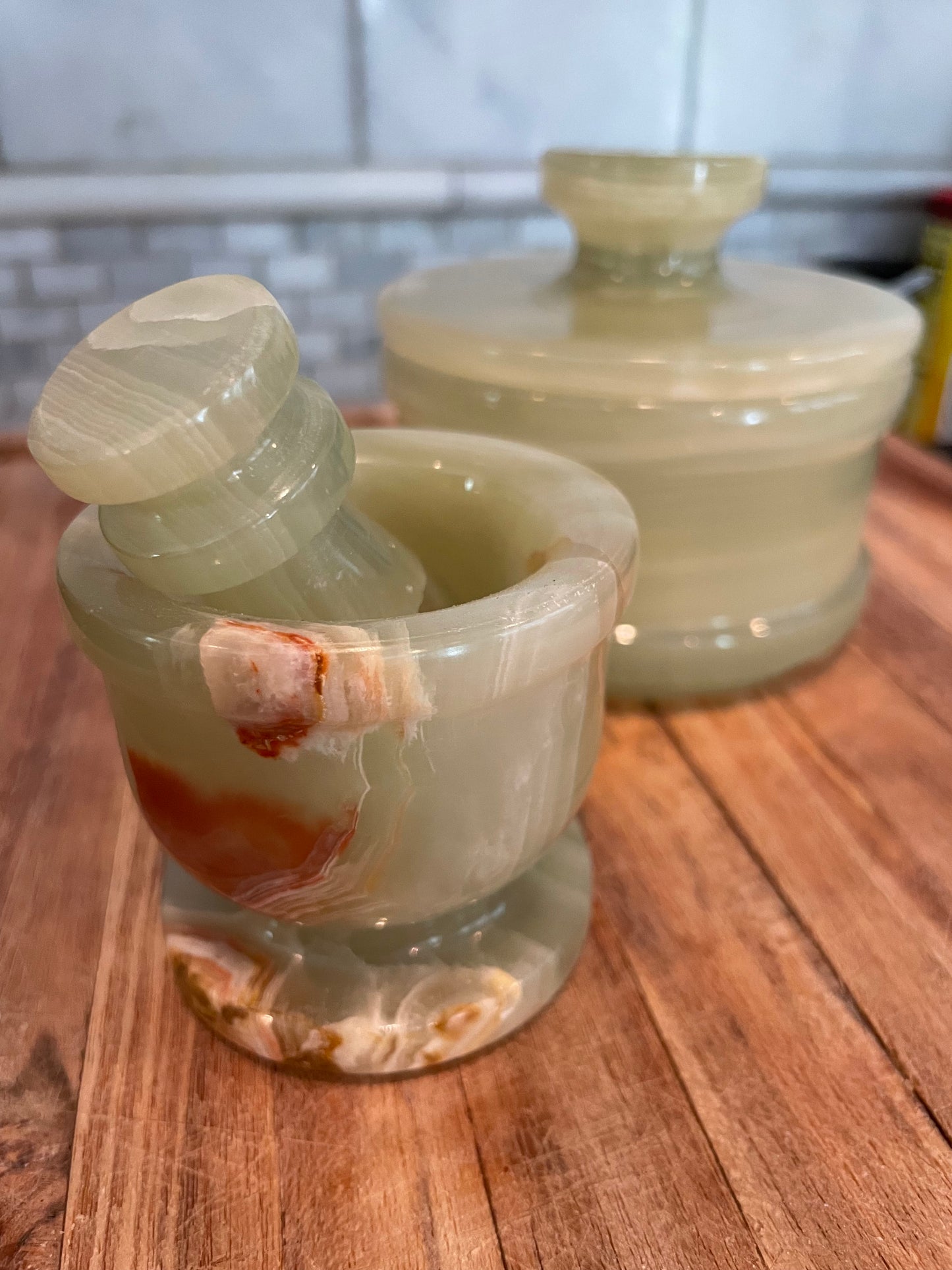 green onyx small mortar and pestle