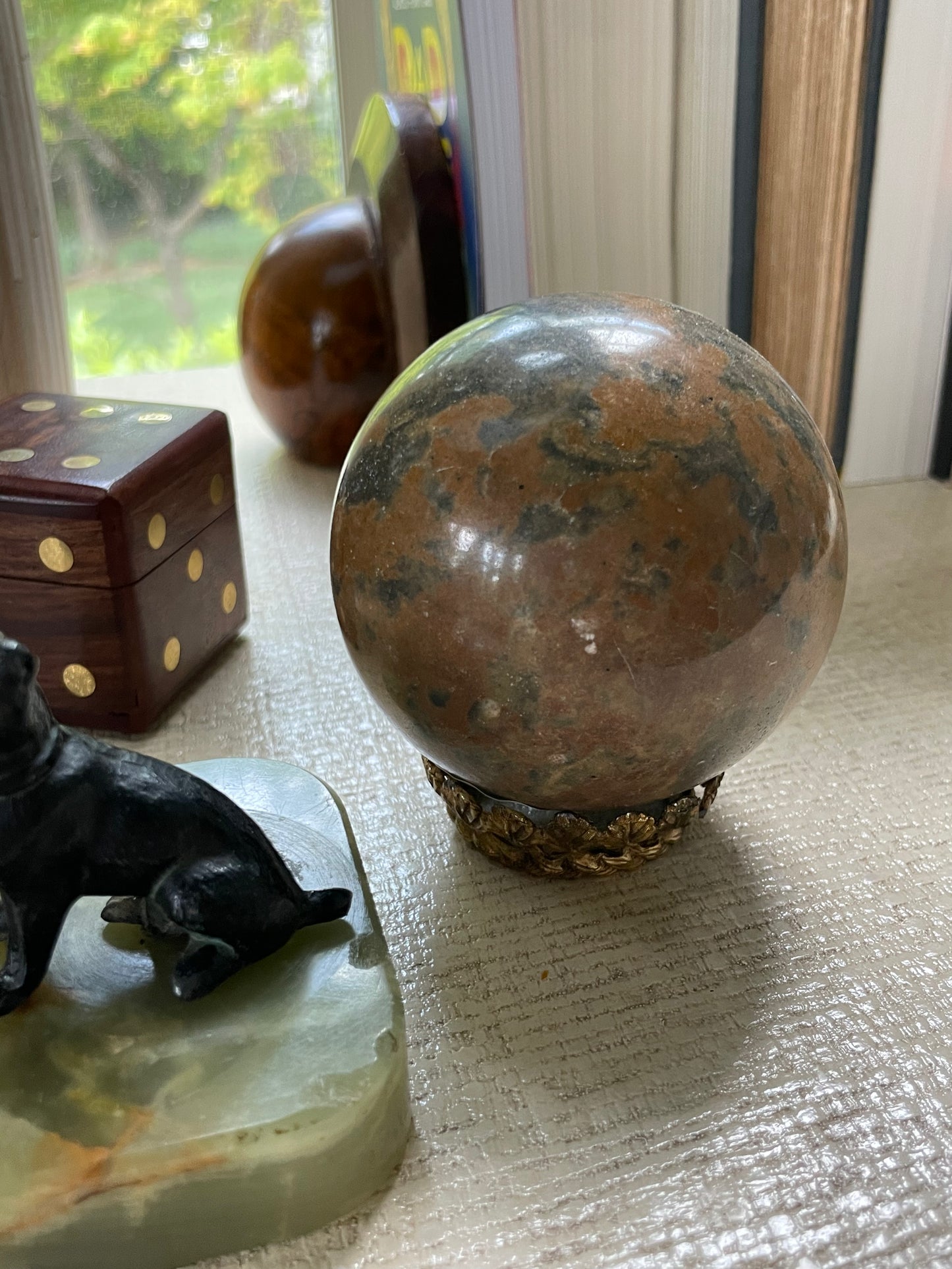 Brown and Grey Marble Orb