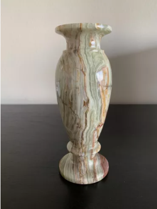 8 inch banded onyx vase-not for water