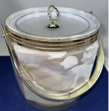 vintage marble octagon ice bucket