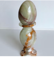 2 onyx display piece egg and holder