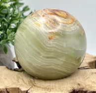 green banded onyx sphere crystal