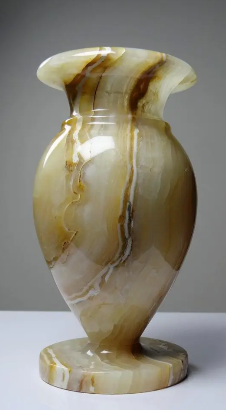 Small Vintage Baluster Vase in Honey Onyx, Italy, 1960s