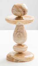 Ignia – Onyx Marble Candlestick Holder | Luxury Taper Candle Holder, Handmade Stone Candle Stand, Elegant Onyx Candle Holder