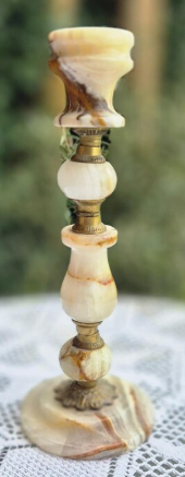 Vintage 1970's Onyx Candle Holder