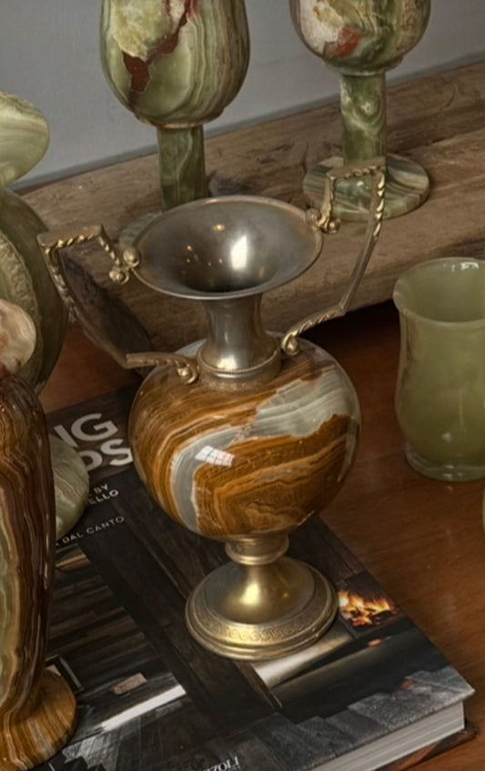 Vintage Brass Vase with Handles